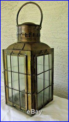 Vintage 1935 Brass Chief Light Made in Great Britain Lantern Oil Lamp Ship #3509