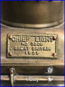 Vintage 1935 Brass Chief Light Ship Lantern/Oil Lamp #3509
