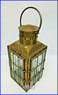 Vintage 1935 Brass Chief Light Ship Lantern Oil Lamp Great Britain No. 3509