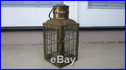 Vintage 1935 Brass Chief Light Ship Lantern Oil Lamp Great Britain No. 3509