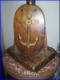 Vintage 1940 Nautical Anchor Lamp, Pulley Block Rope Accent Light Ship