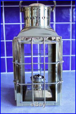 Vintage 1943 Brass Chief Light Anchor Lantern Ships Nautical Lamp Oil Burner