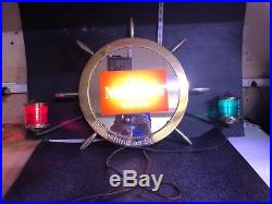 Vintage 1961 Old Milwaukee LIGHTED BEER SIGN glass mirror NAUTICAL ship WORKS