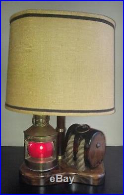 Vintage 1970s Oceanic / Maritime Living Room Table Lamp Decorative Light 25.5