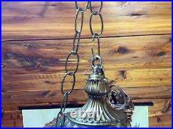 Vintage 1984 Swag Light Ceiling or Wall Mount Antique Brass New in Box