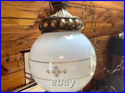 Vintage 1984 Swag Light Ceiling or Wall Mount Antique Brass New in Box