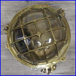 Vintage 6 Bar Brass Ceiling Light Modified for Quick Installation
