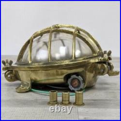 Vintage 6 Bar Brass Ceiling Light Modified for Quick Installation