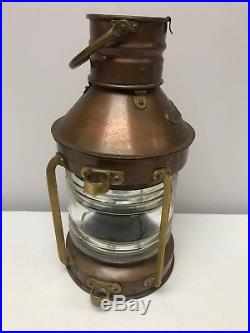 Vintage Anchor Brass Oil Lamp Maritime Ship Lantern Boat Light Lamp