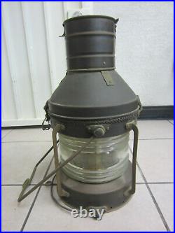Vintage Anchor Ship Lantern Nautical Boat Oil Lamp Light Large 18 x 11