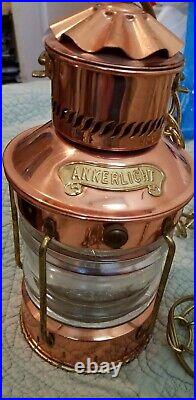 Vintage Ankerlicht Copper Ship Boat Light Fixture Electric