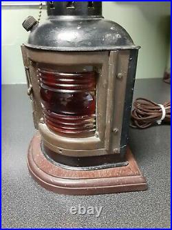 Vintage Antique Brass Perko De Lite Ship Boat Nautical Marine Lantern Light Lamp