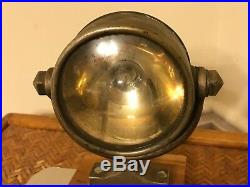 Vintage Antique Brass Spot Light Nautical Maritime Search Light On Wood Stand