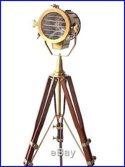 Vintage Antique Floor Lamp Nautical Search Light Handmade Designer Tripod Lamp