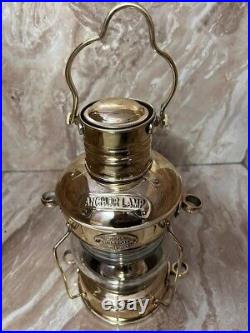 Vintage Antique Maritime Brass Oil Lamp Nautical Ship Lantern Boat Light Decor