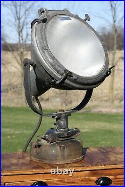 Vintage Antique Military Ship Light Nautical INDUSTRIAL BOAT SPOTLIGHT Search