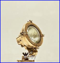 Vintage Antique Original Brass Industial Maritime Ship Retro Mini Spot Light