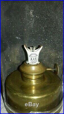 Vintage Antique Ship Brass Binnacle Oil Lamp Light Sherwoods Birmingham Nautical