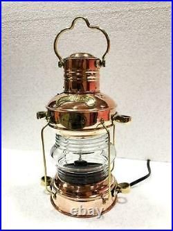 Vintage Big Light Lamp Lantern Ship Steering Brass Nautical Pirate Lamp Lantern