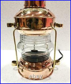 Vintage Big Light Lamp Lantern Ship Steering Brass Nautical Pirate Lamp Lantern