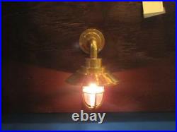 Vintage Brass Alleyway Light with Brass Shade- Restored, Refurbished & Rewired
