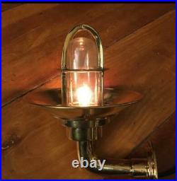 Vintage Brass Alleyway Light with Brass Shade- Restored, Refurbished & Rewired