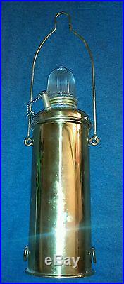 Vintage Brass Battery Powered Nauticle Ship Safety Emergency Lantern Light