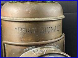 Vintage Brass Boat Signal Made In USA Corning Perko Perkins Marine Lamp Corp