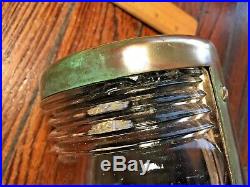 Vintage Brass Bow Light, Chris Craft, Hacker. Glass Lens Led Bulb 9 1/2 Flag
