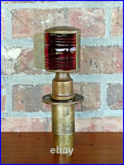 Vintage Brass Bow Light National Marine Lamp Co Green Red Lenses Boat Nautical