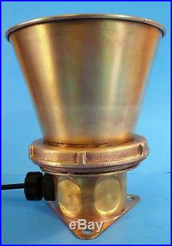 Vintage Brass & Bronze Nautical Marine Ship Light with Shade Restored & Rewired