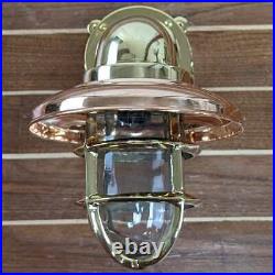 Vintage Brass Bulkhead Light Indoor/Outdoor Wiring Copper Cover