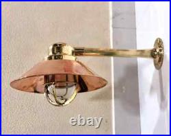 Vintage Brass Bulkhead Light Nautical Wall Sconces Light With Shade 2 pcs