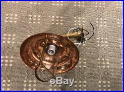 Vintage Brass Bulkhead Light With Copper Shade Salvaged Restored & Rewired
