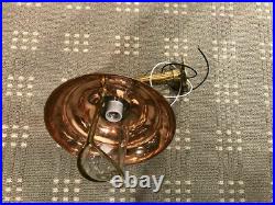 Vintage Brass Bulkhead Light with Copper Shade- Wall Light