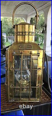 Vintage Brass Caged Lantern Chief Light No. 3509 Great Britain 1935 Nautical