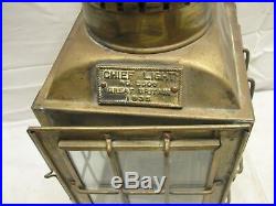 Vintage Brass Caged Lantern Chief Light No. 3509 Great Britain 1935 Nautical