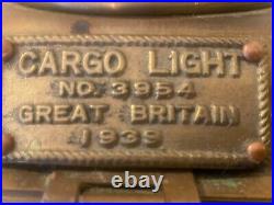 Vintage Brass Cargo Light No 3954 Great Britain 1939