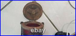 Vintage Brass Channel Marker Lamp Light Great Condition -heavy Glass Globe