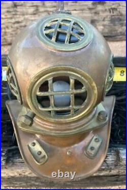 Vintage Brass Deep Sea Diving Mini Helmet Light