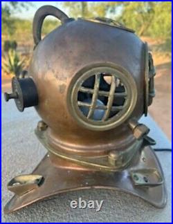 Vintage Brass Deep Sea Diving Mini Helmet Light