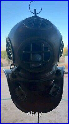 Vintage Brass Deep Sea Diving Mini Helmet Light