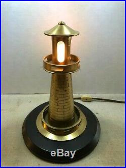 Vintage Brass Lighthouse Lamp / Night Light Nautical Decor