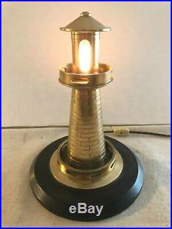 Vintage Brass Lighthouse Lamp / Night Light Nautical Decor