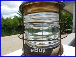 Vintage Brass Mast Anchor Lamp Maritime Ship Lantern Boat Light Electrified