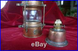 Vintage Brass Nautical ANCHOR Copper Ships Lantern Lamp Light 12 Wedge Burner