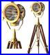 Vintage-Brass-Nautical-Searchlight-Floor-Spotlight-Lamp-Wooden-Tripod-Light-01-vjm