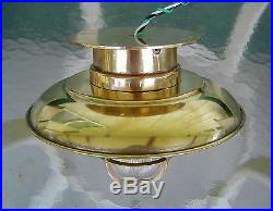 Vintage Brass Nautical Ship's Engine Room Ceiling Light With Cover & Mount Plate