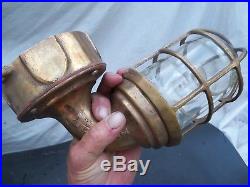 Vintage Brass Nautical Ship's Wall Light, Marine, Pauluhn Elec, Titanic Unused