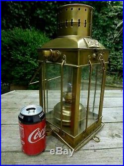 Vintage Brass Oil Lamp 1939 no. 3954 Cargo Light Nautical Marine Loft Home Pub